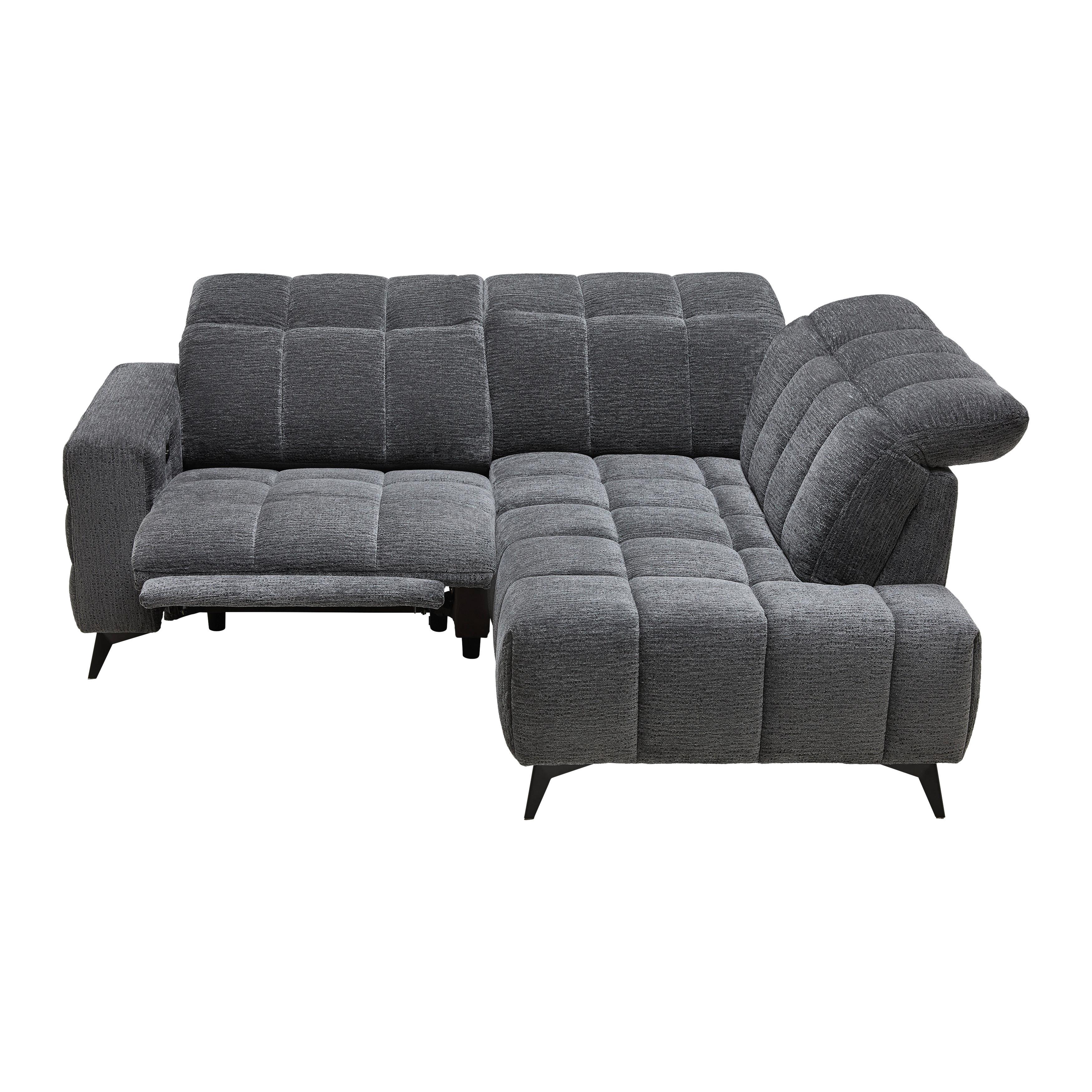 SOFFA PARIS - mörkgrå/svart, Klassisk, metall/trä (215/85/182cm) - Mömax