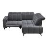 SOFFA PARIS - mörkgrå/svart, Klassisk, metall/trä (215/85/182cm) - Mömax
