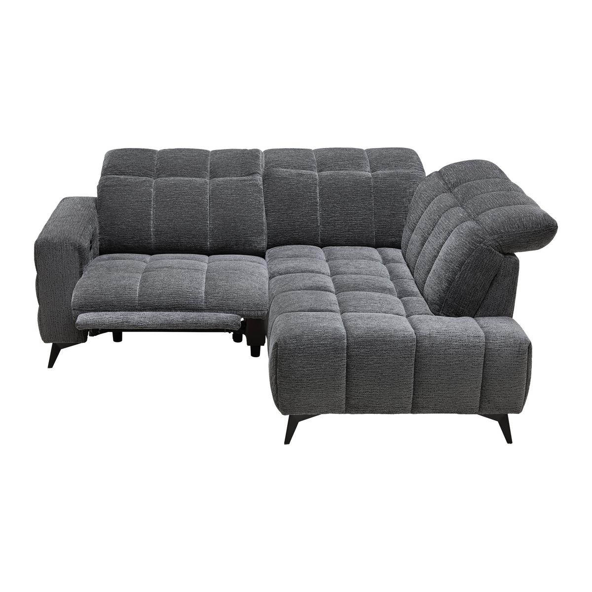 Wohnlandschaft Paris Dunkelgrau - Dunkelgrau/Schwarz, KONVENTIONELL, Holz/Textil (215/85/182cm) - Mömax