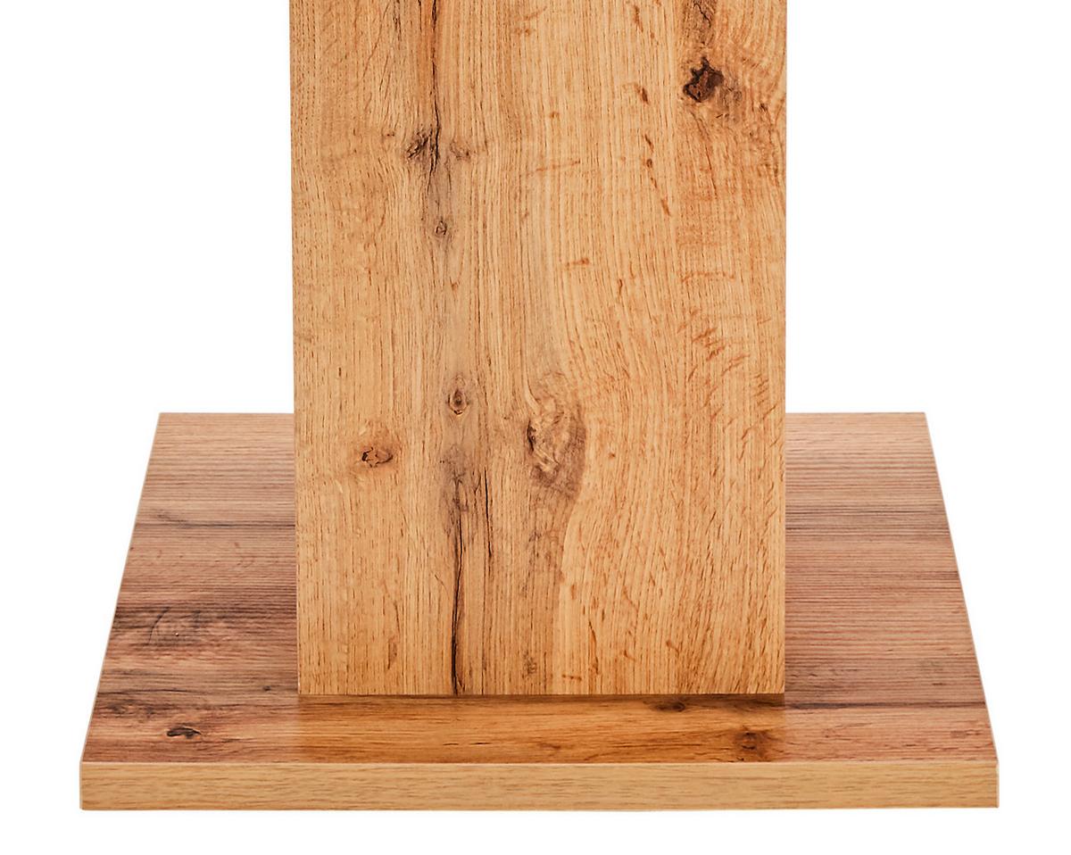 Masă sufragerie Sigmund - alb/culoare lemn stejar, Konventionell, material pe bază de lemn (79,5/74/79,5cm) - Based