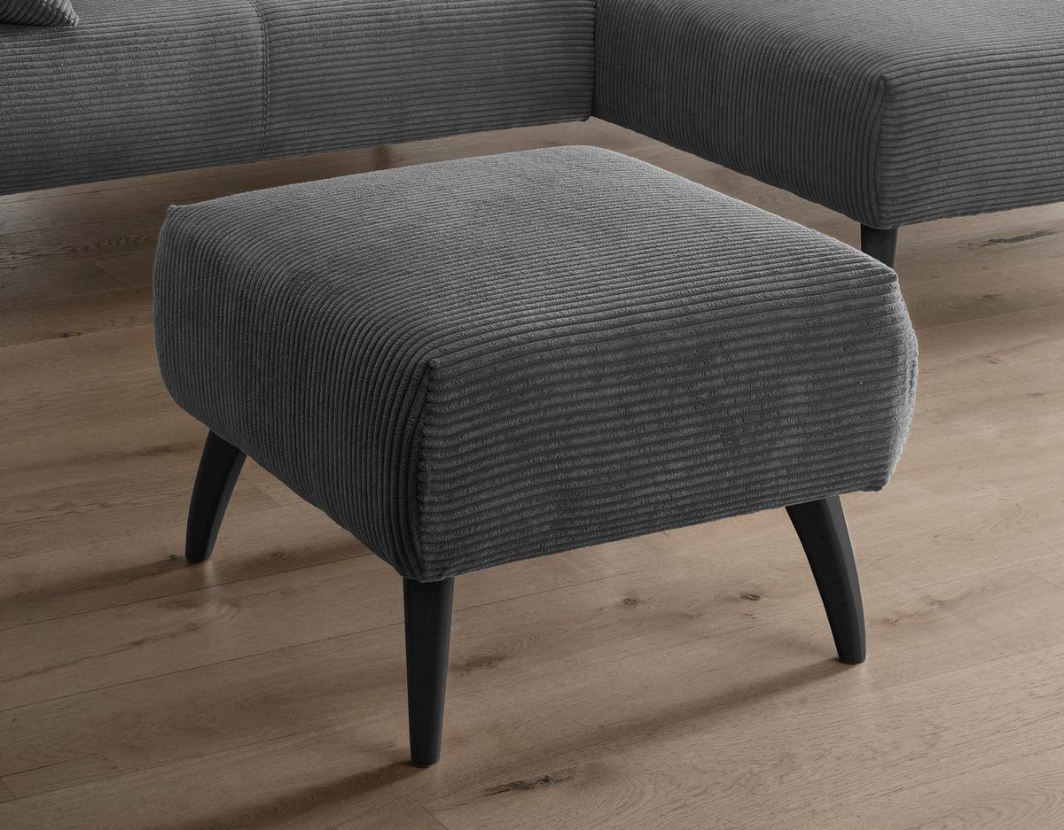 Hocker Colori Grau Cord - Schwarz/Grau, MODERN, Holz/Textil (66/44/66cm) - MID.YOU