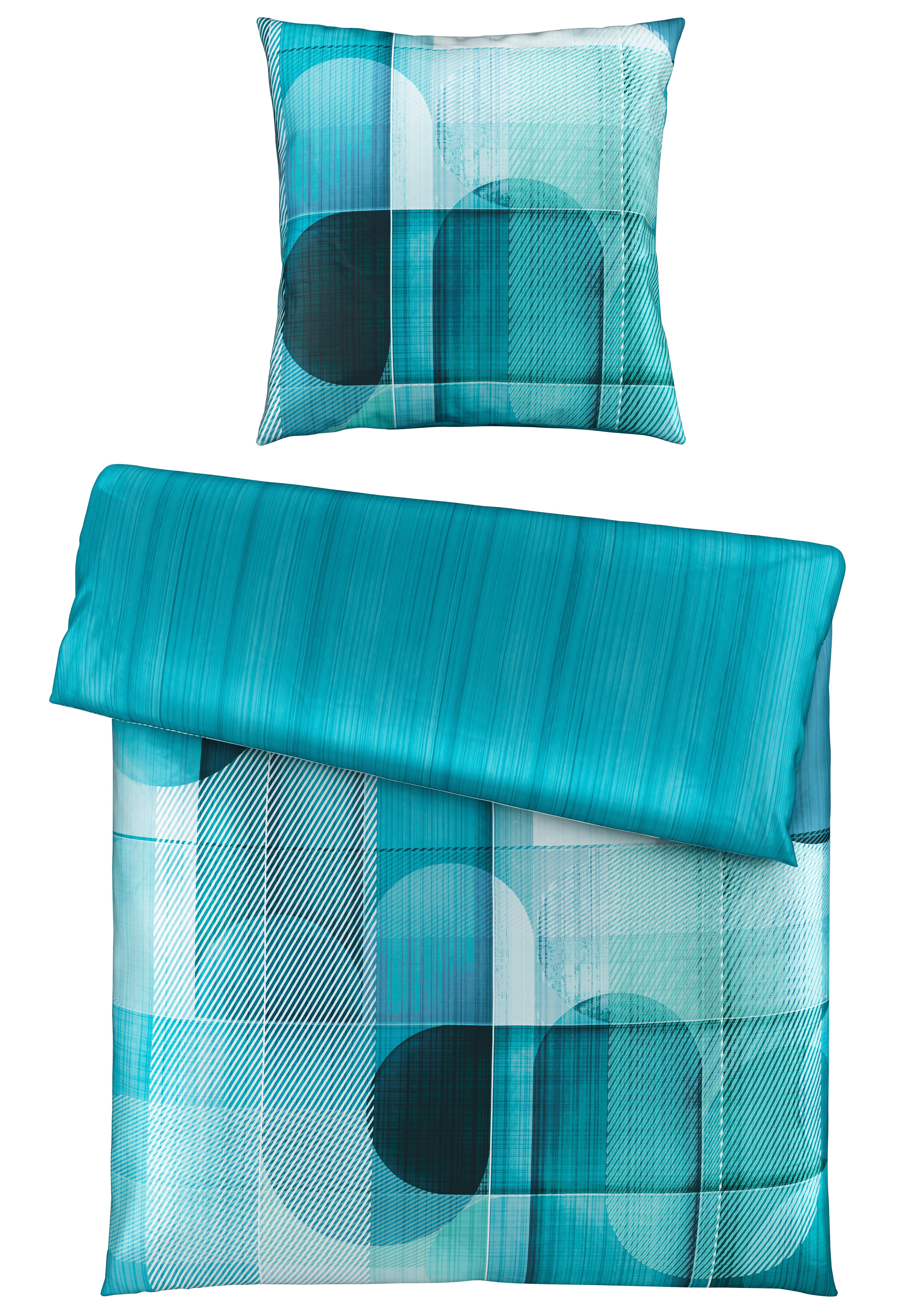 POŚCIEL DWUSTRONNA VARIO BLOCK - petrol, Design, tkanina (155/220cm) - Esposa