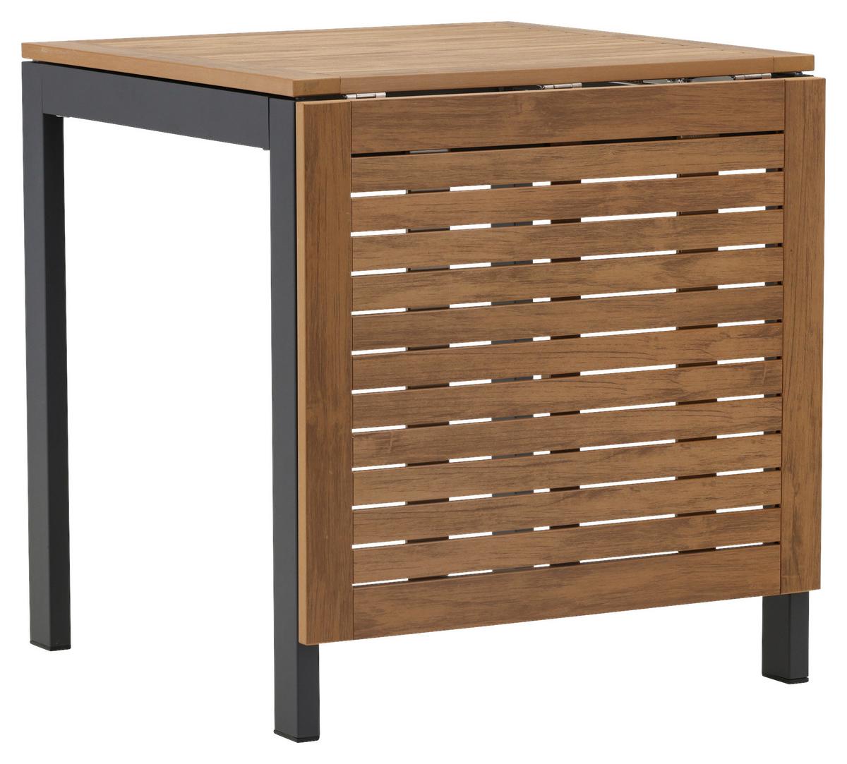 Balkontisch Diego klappbar ca. 70x70 cm Holz/Schwarz - Schwarz/Braun, KONVENTIONELL, Holz/Metall (70/70/75cm) - Gardenson
