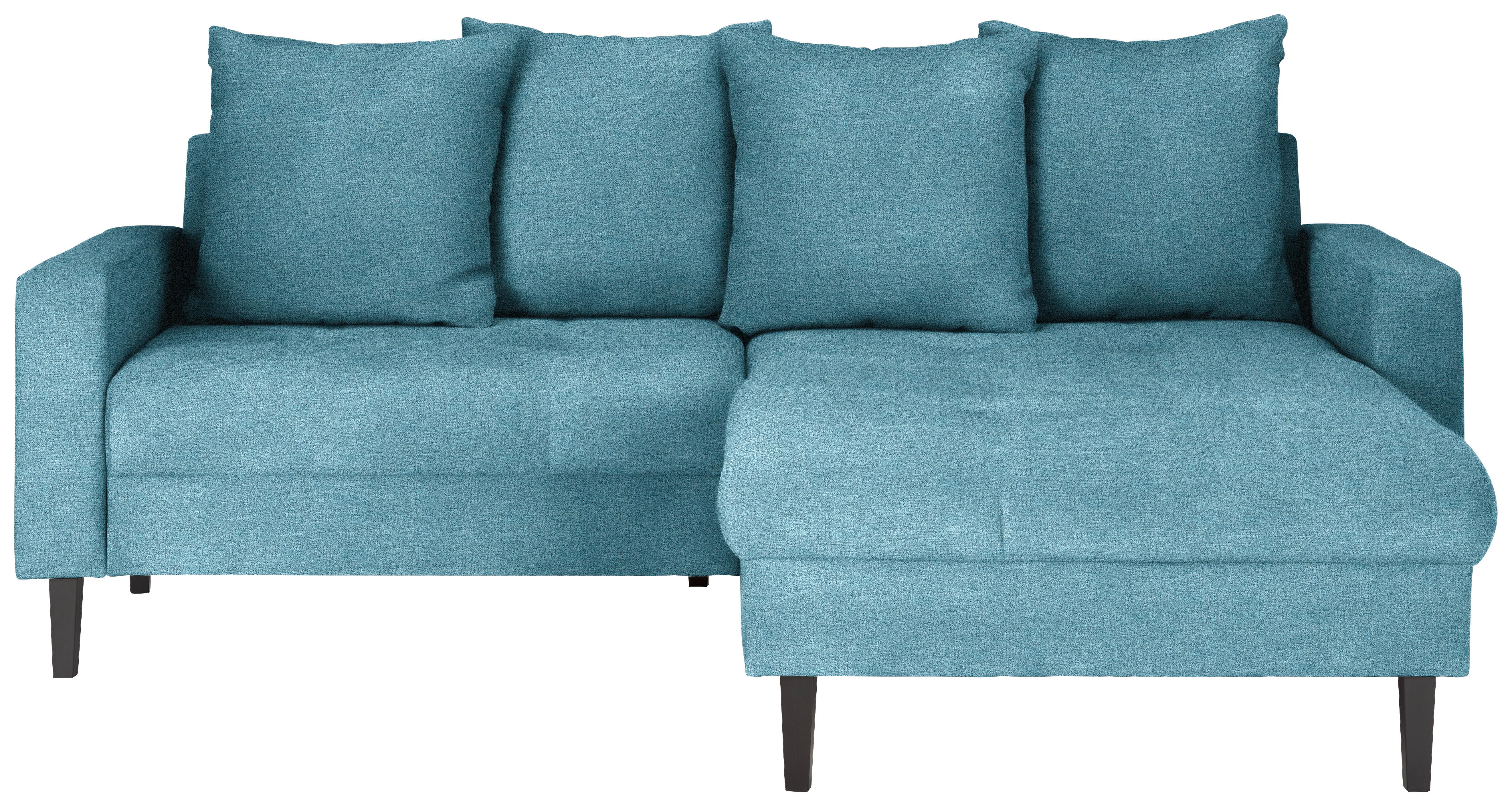 Ecksofa Boston Blau - Blau/Schwarz, KONVENTIONELL, Holz/Textil (215/92/160cm) - Based