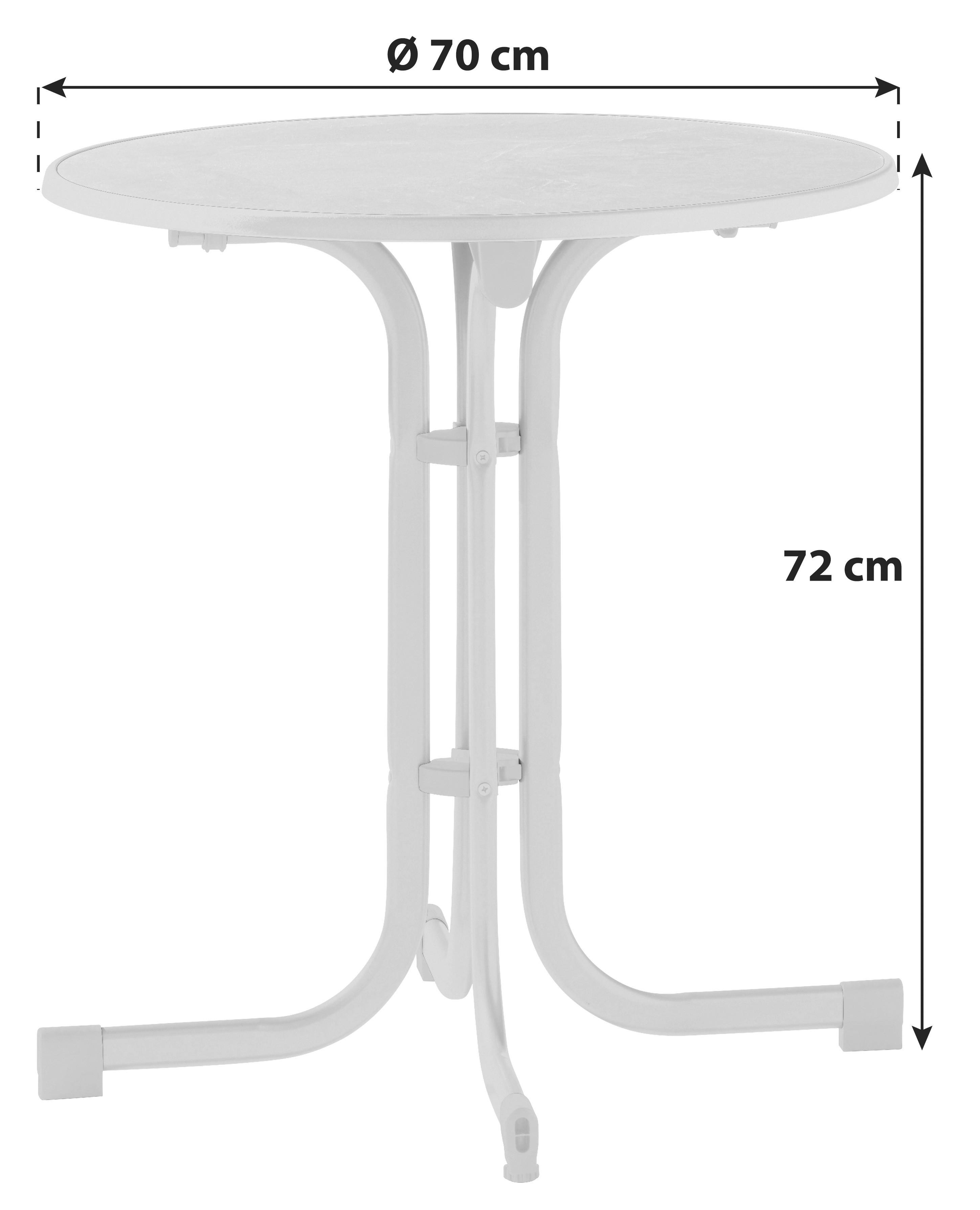 Gartentisch ca.70x70x72cm Anthrazit,Silber - Anthrazit/Silberfarben, MODERN, Holzwerkstoff/Metall (70/70/72cm) - Sieger