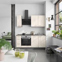 Küchenblock Riva High m. Geräten Weiß - Schieferfarben/Edelstahlfarben, MODERN, Holzwerkstoff/Metall (180cm) - Nobilia