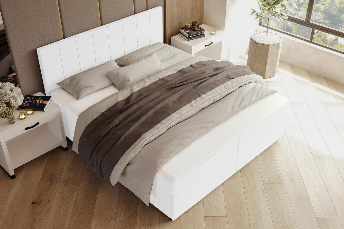Boxbett Odin Creme ca. 180x200cm - Creme/Schwarz, KONVENTIONELL, Kunststoff/Textil (180/200cm) - Based