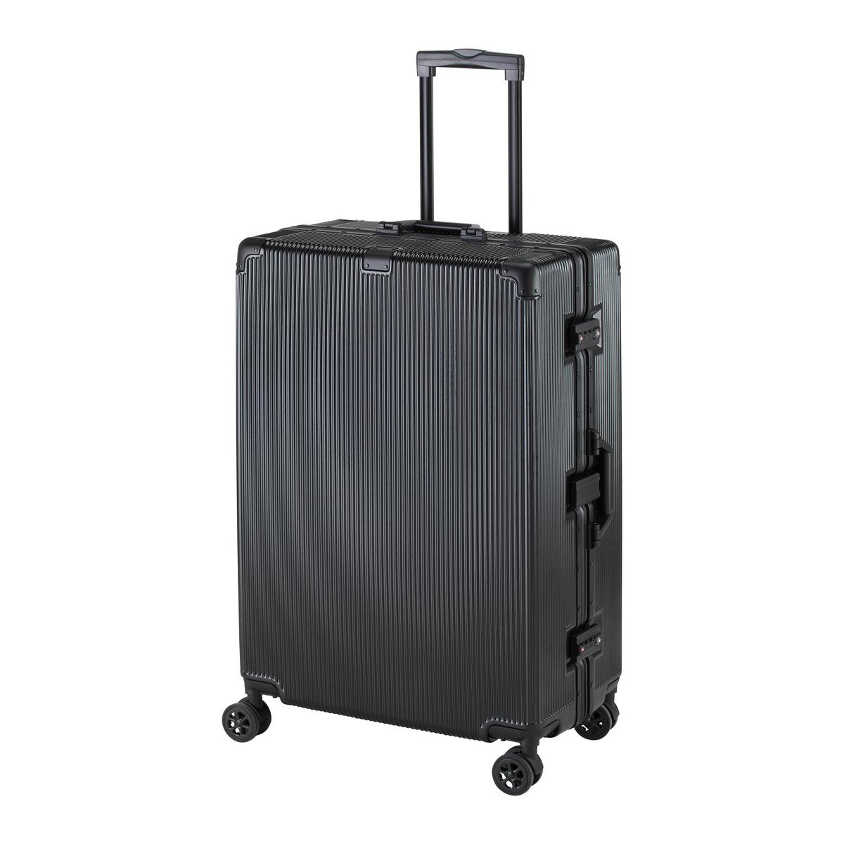 Reisekoffer Miami L Schwarz - Schwarz, MODERN, Kunststoff/Textil (51/31/78cm) - Mömax
