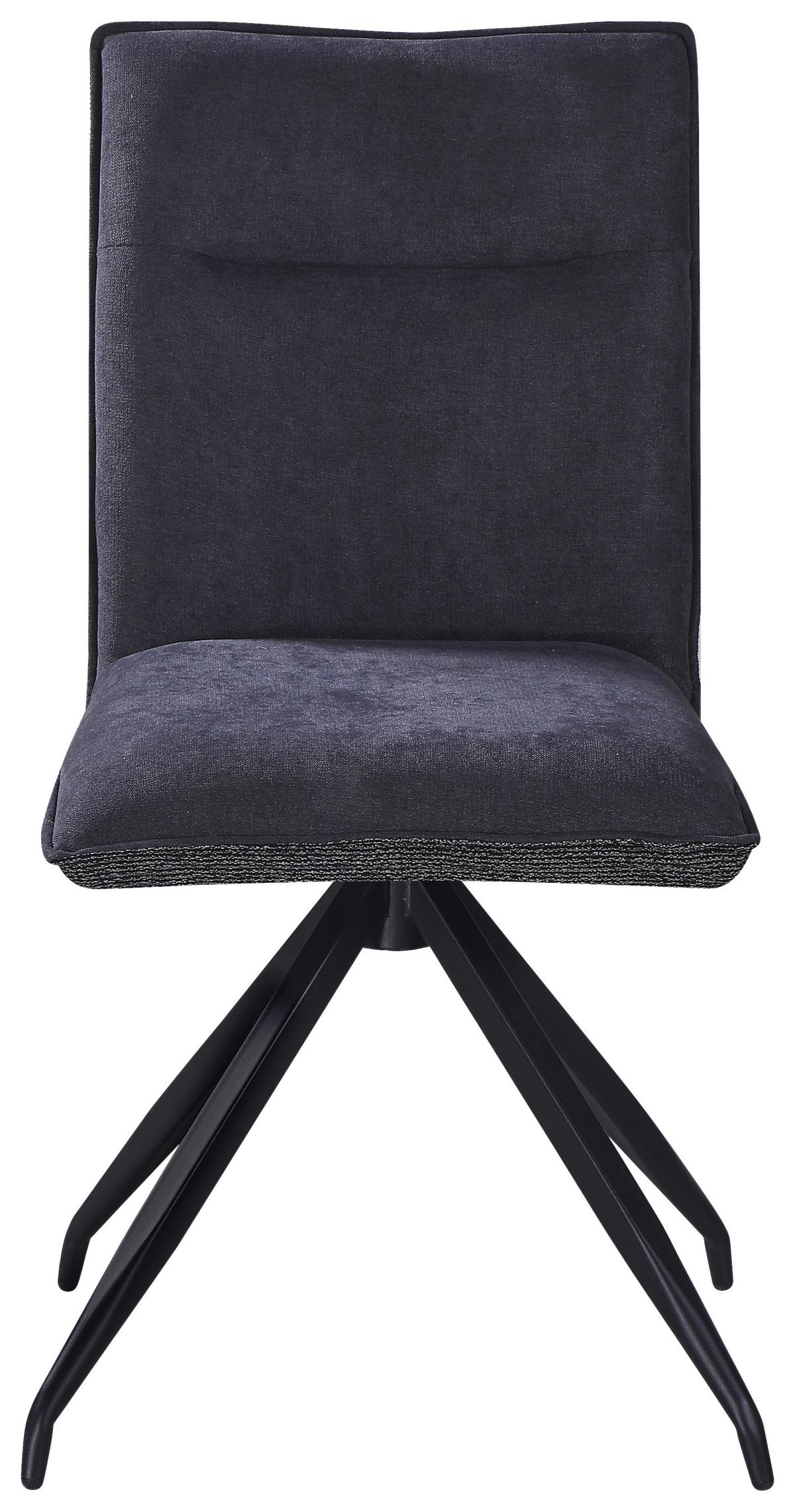 Stuhl Nova Grau - Schwarz/Grau, MODERN, Textil/Metall (47/88/63cm) - Premium Living
