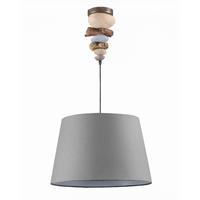 Hängeleuchte Vera Blaugrau max. 22 Watt - Blaugrau, Natur, Textil/Stein (45/90cm)