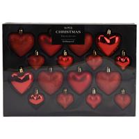 Christbaumkugel-set Heart - Rot, Kunststoff (3,5/22,5/31,5cm)