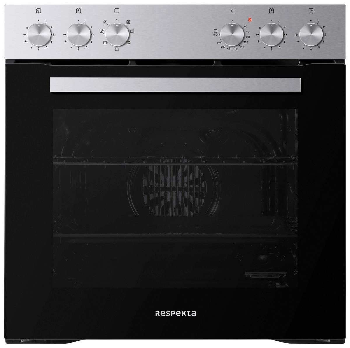 Herdset HS2201-26 Jamie Schwarz/Edelstahlfarben - Edelstahlfarben/Schwarz, Trend, Glas/Kunststoff (59,5/59,5/56,5cm) - Respekta