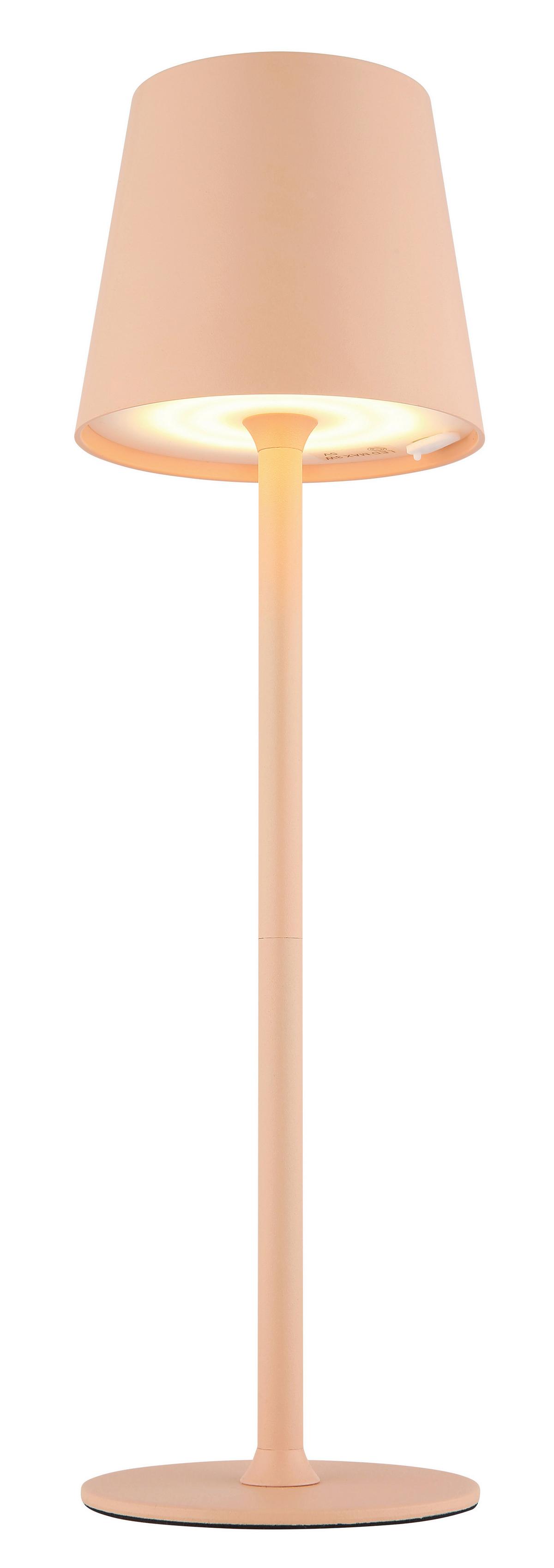 Akku-Tischleuchte Vannie Rosa/Weiß max. 3 Watt - Weiss/Rosa, Trend, Kunststoff/Metall (10,6/36cm) - Globo