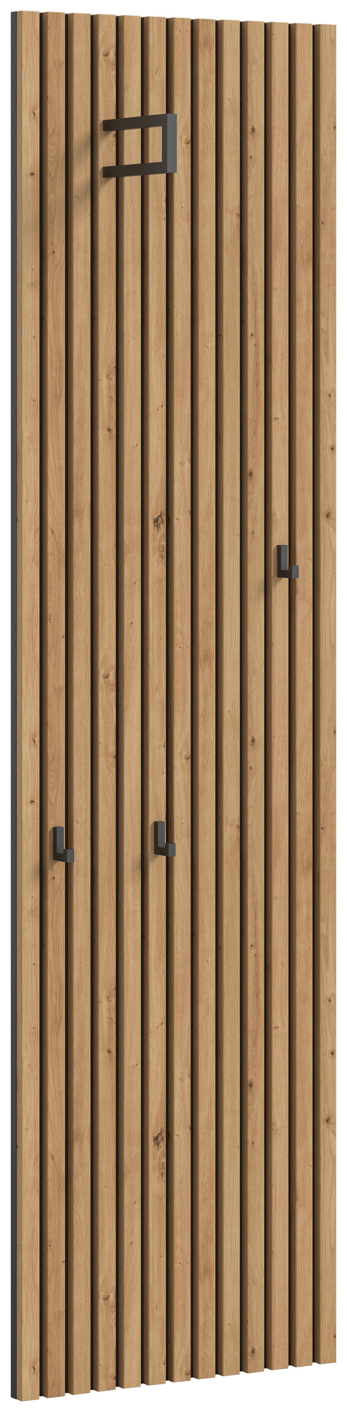 Garderobni Panel Delton, Barva Hrasta, Siva - hrast artisan, Design, leseni material (51/192/22cm) - Xora