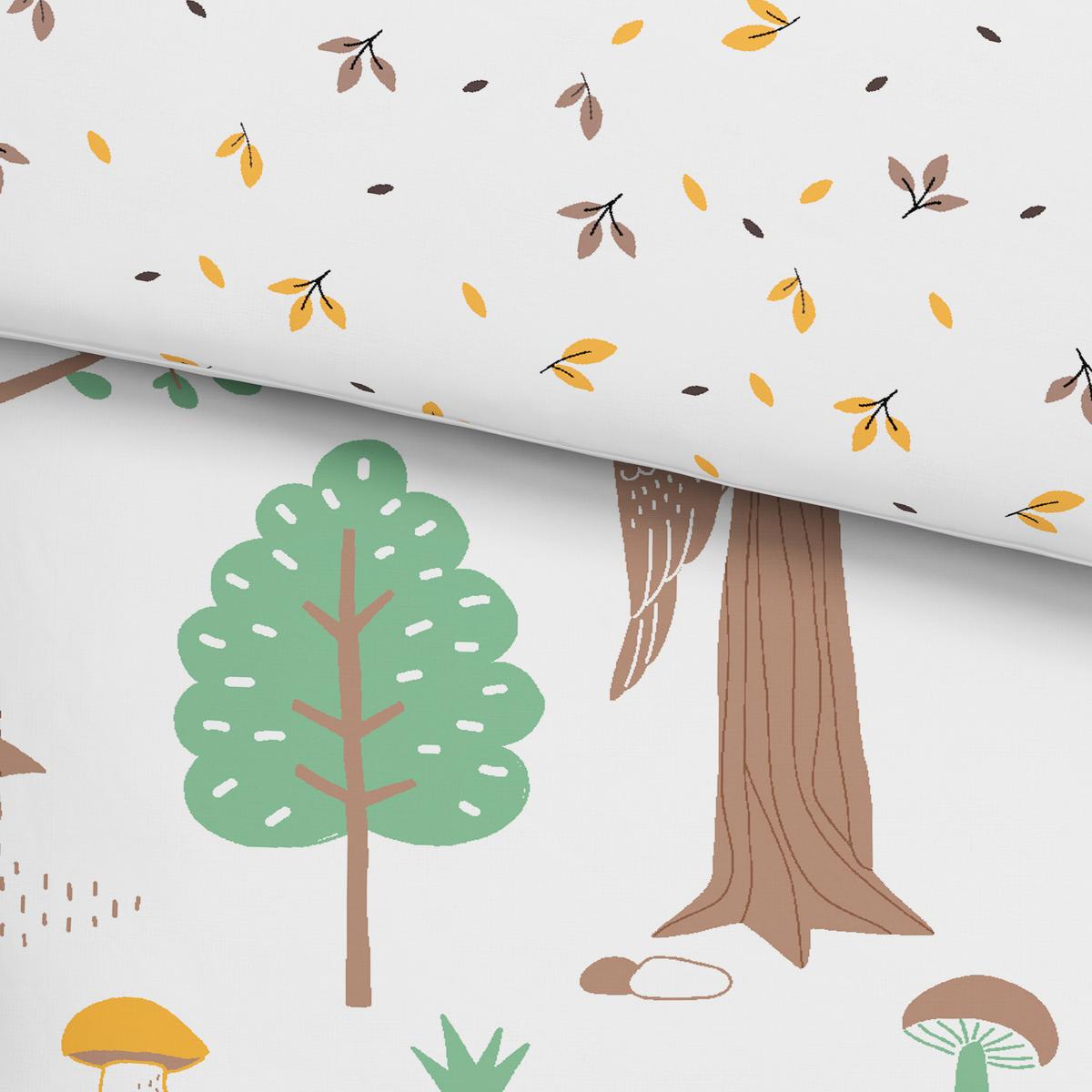 POŚCIEL NIEMOWLĘCA FOREST - biały/różnokolorowy, Basics, tkanina (100/135cm) - Patinio