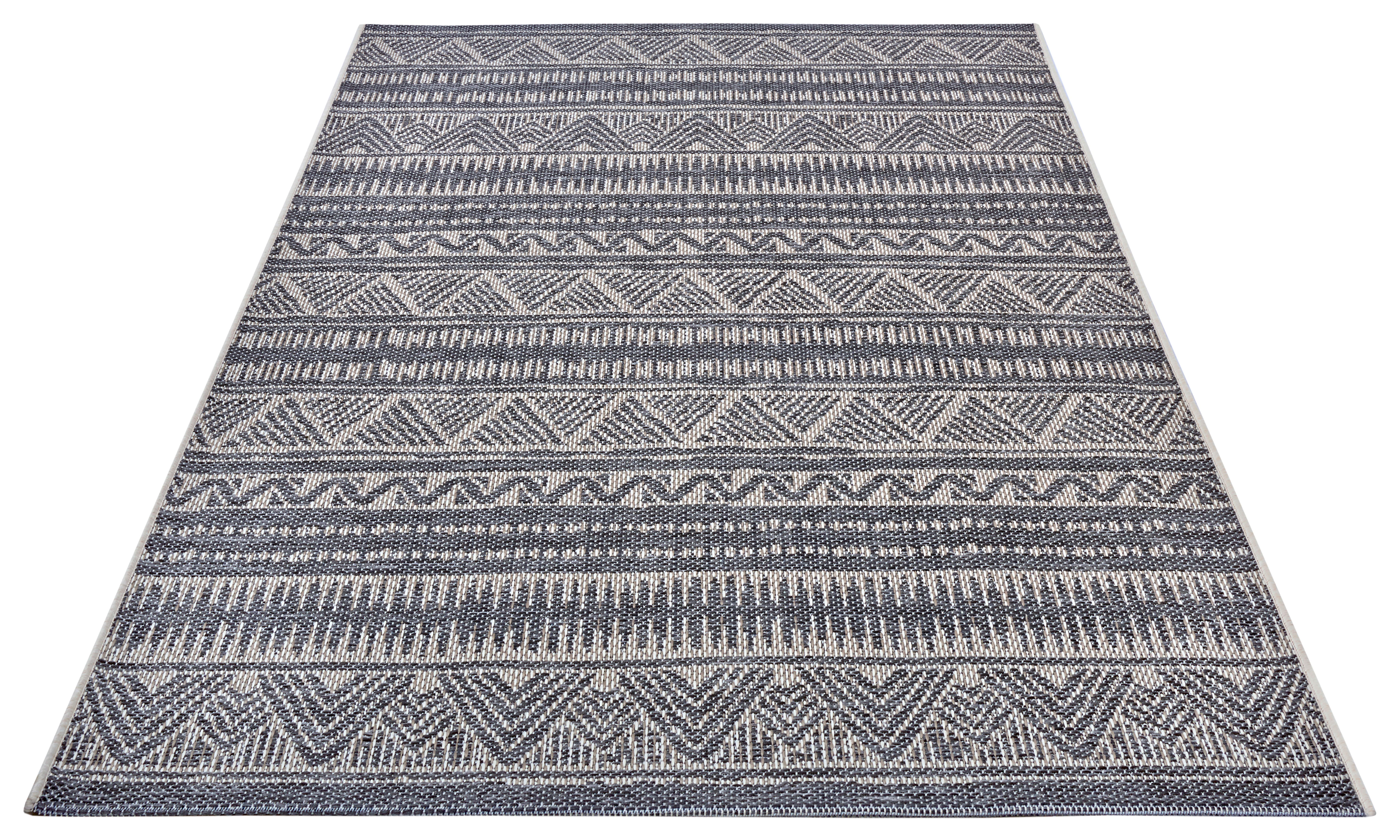 Outdoorteppich Loto Grau/Beige ca. 115x170cm - Beige/Grau, Design, Kunststoff (115/170cm) - Hanse Home