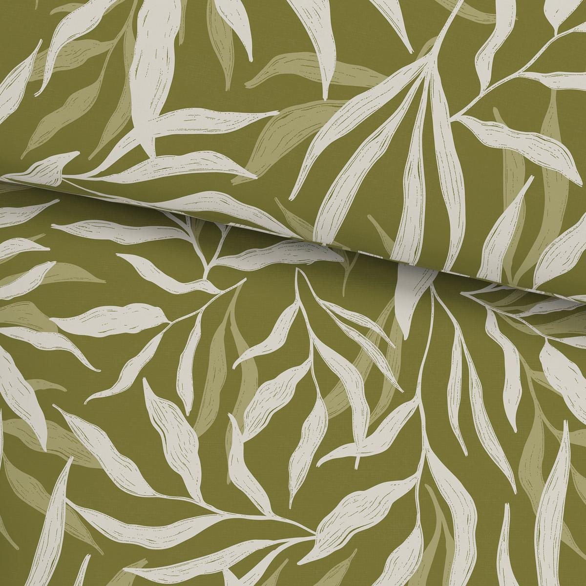 BETTWÄSCHESET LEAVES - Weiss/Grün, Modern, Textil (160/210cm) - Modern Living