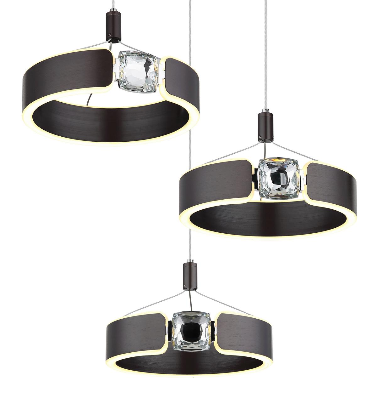 LED-HÄNGELEUCHTE 67349-3HR HENDRICKS - Klar/Opal, Design, Glas/Kunststoff (44/125cm) - Globo
