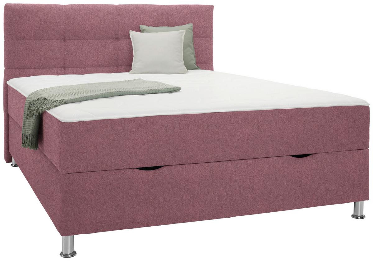 Box Krevet Oviedo - boje crnog vina, Konvencionalno, tekstil/metal (160/200cm) - Based