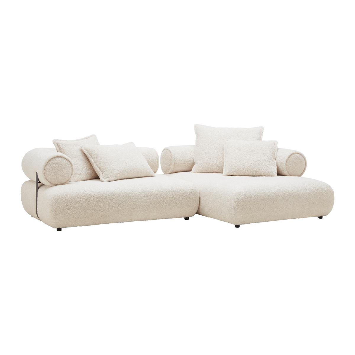 Wohnlandschaft Casimir in Weiss - Creme/Schwarz, LIFESTYLE, Kunststoff/Textil (310/180cm) - Premium Living