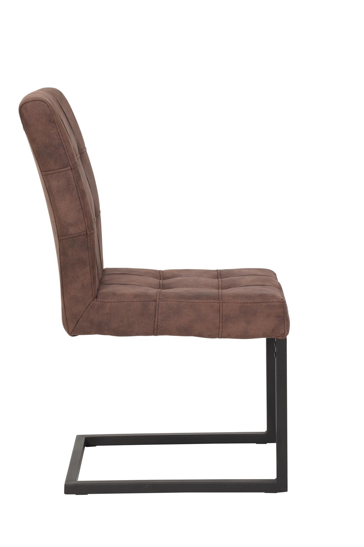 2er-Set Schwingstühle DONNA S - Anthrazit/Braun, MODERN, Textil/Metall (42/91/62cm) - MID.YOU