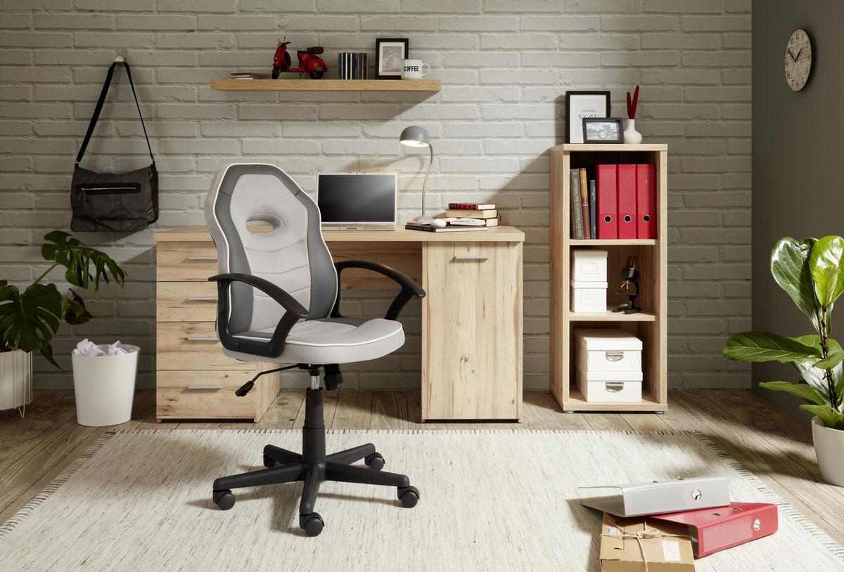 Etajeră Ducato - culoare lemn stejar, Modern, plastic/metal (43/116/40cm) - Premium Living