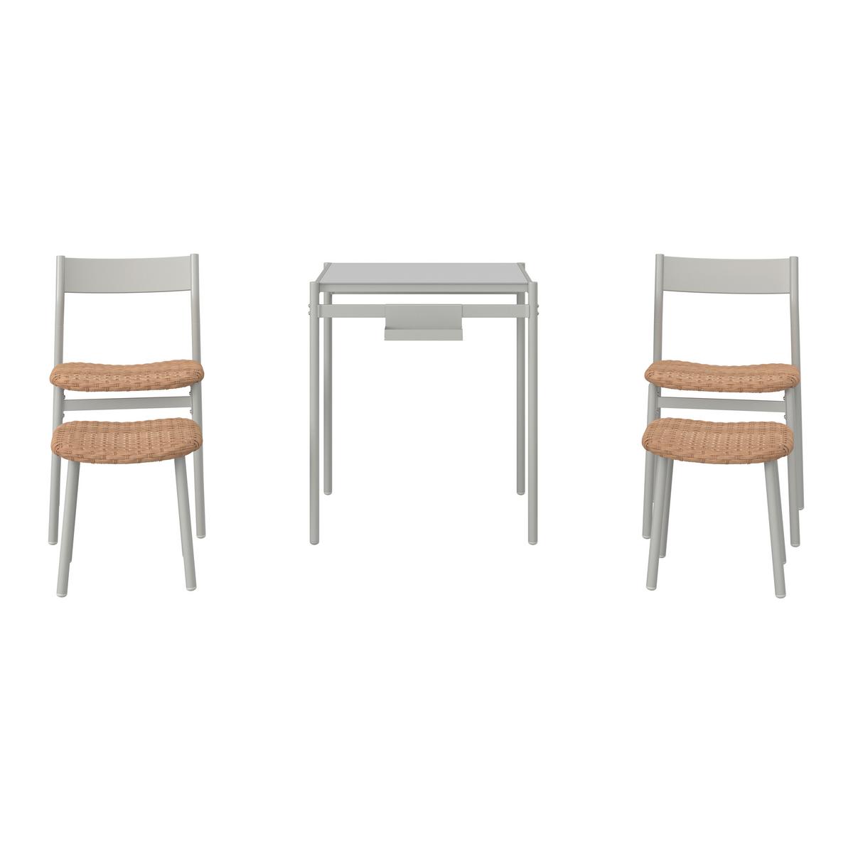 Balkonset Moni Naturfarben/Beige, 5-teilig - Beige/Naturfarben, MODERN, Kunststoff/Metall - Mömax