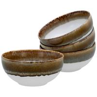 Set Posod Cascade Brown, 4-Delni - bela/rjava, Design, keramika (17,5cm) - Creatable
