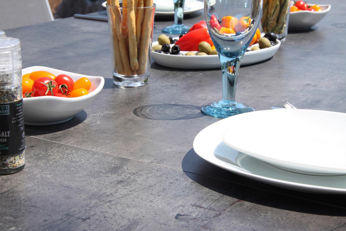 Gartengarnitur Urban 5-Teilig Metall/Texil - Schieferfarben/Anthrazit, Basics, Textil/Metall (160+60/98/72cm) - Acamp