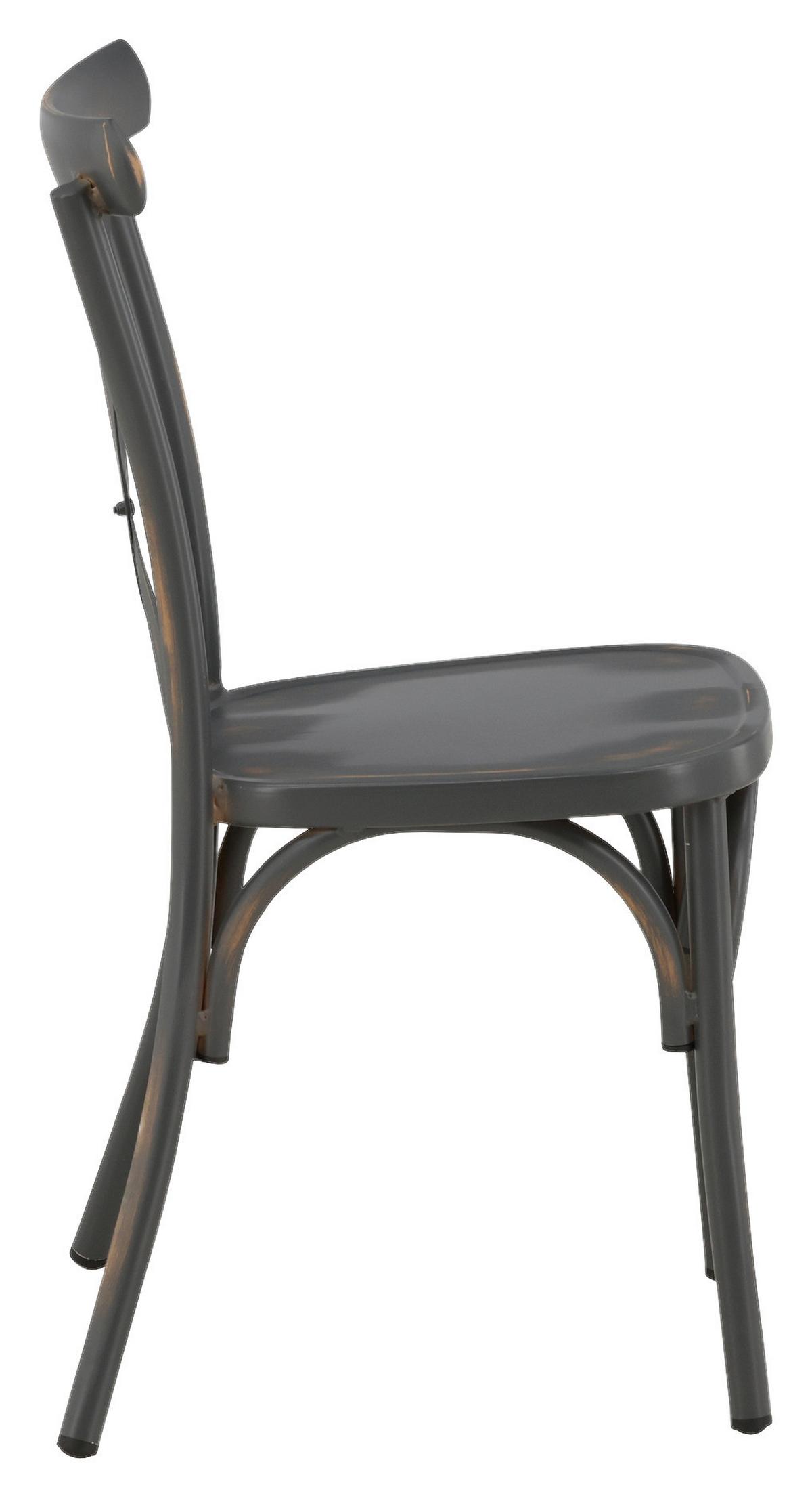 Gartenstuhl 2er-Set Tablas ca. 48x88x48 cm Schwarz - Schwarz, KONVENTIONELL, Metall (48/88/48cm) - Gardenson