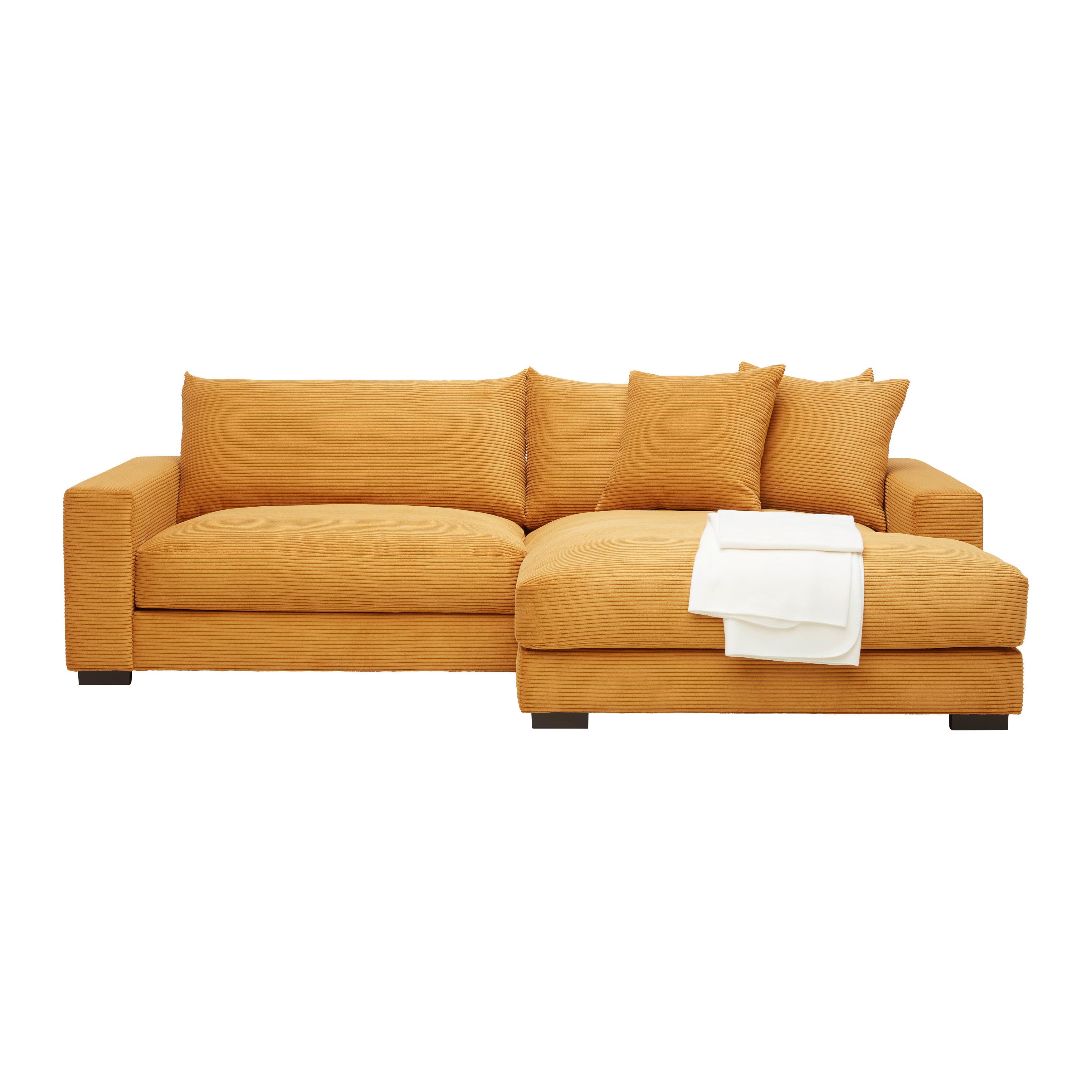 Wohnlandschaft Pedro in Messingfarben - Senfgelb, MODERN, Textil (265/180cm) - Based