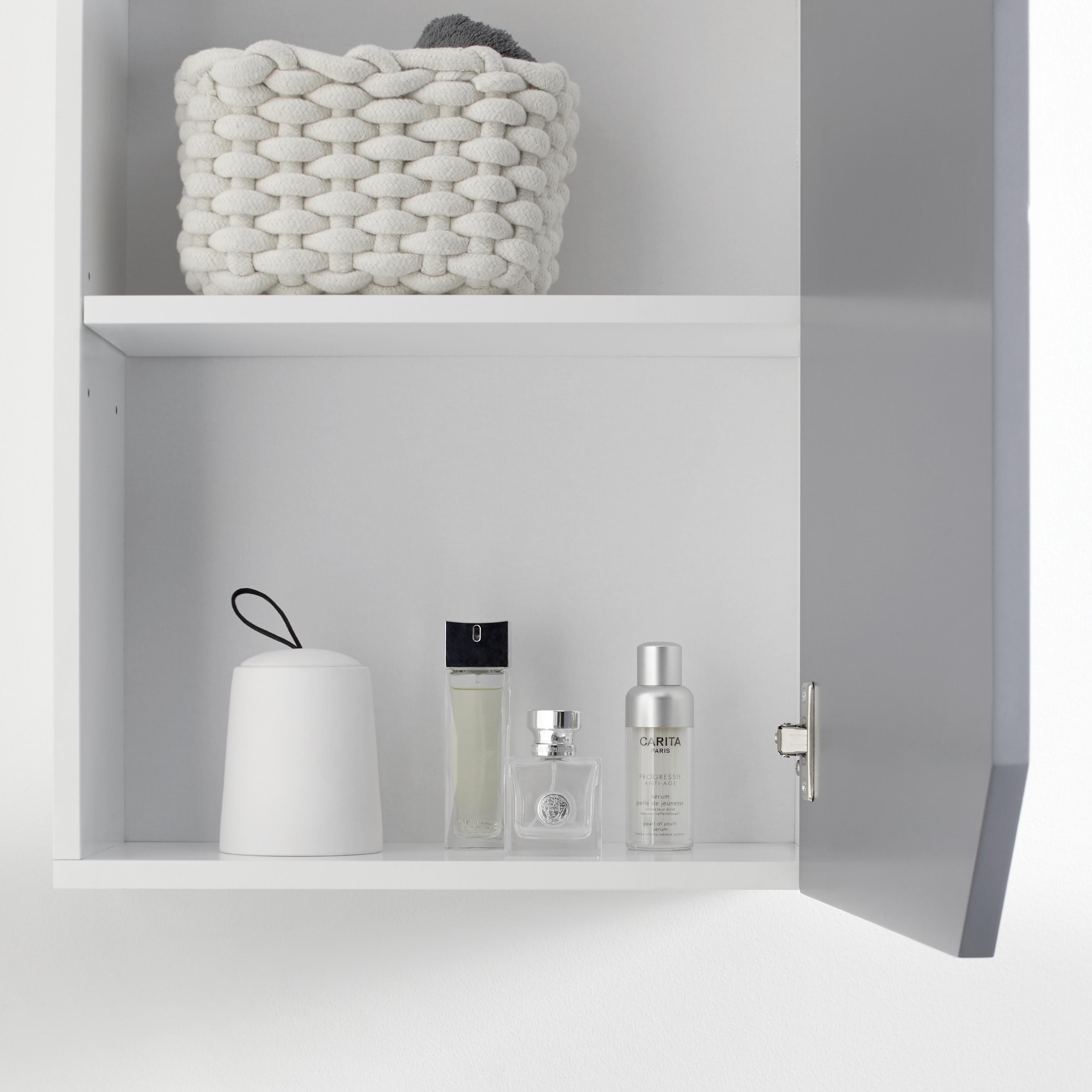 Hängeschrank Rocco Grau ca. 42,6x60x20 cm - Weiß/Grau, MODERN, Holz (42,6/60/20cm) - Bessagi Home