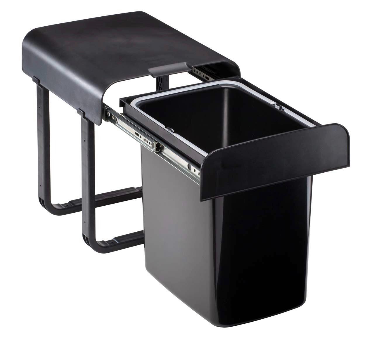 Abfallsammler 107960 Schwarz ca. 16l - Schwarz, MODERN, Kunststoff (28,7/36,2/33,3cm) - HKT