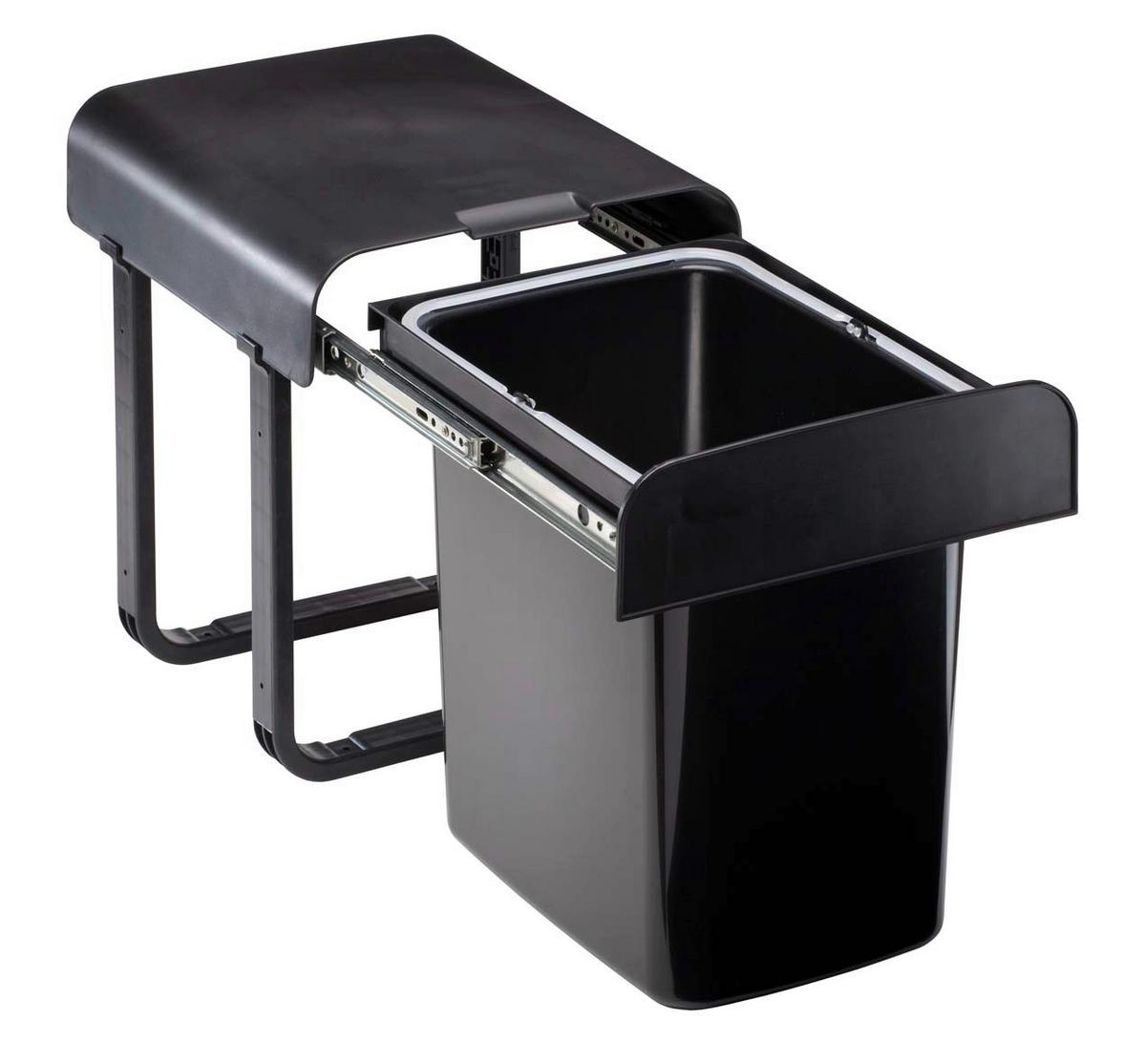 Abfallsammler 107960 Schwarz ca. 16l - Schwarz, MODERN, Kunststoff (28,7/36,2/33,3cm) - HKT