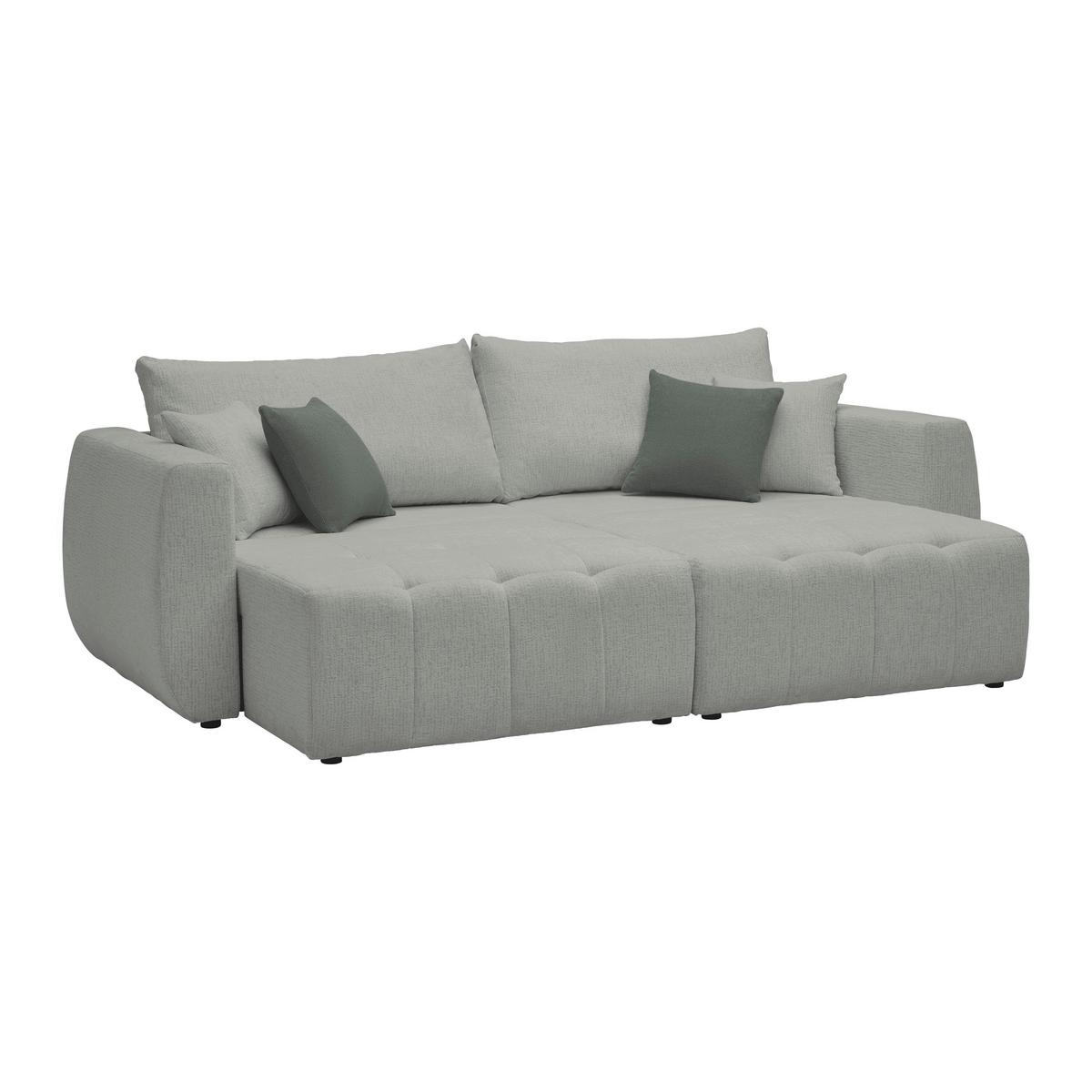Schlafsofa Bologna Grau - Beige/Schwarz, Holz/Textil (245/74-90/104cm) - Mömax