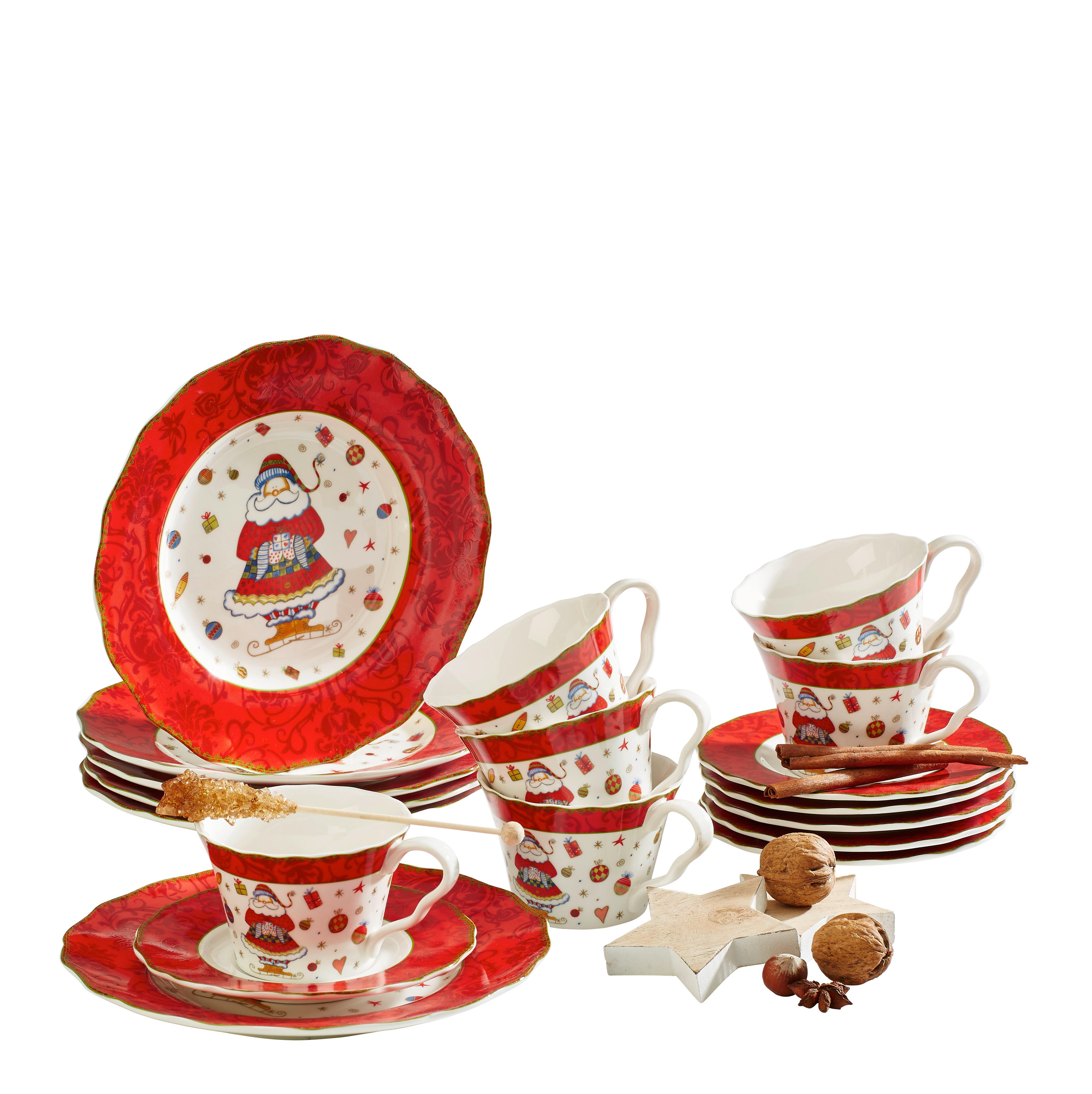 SERWIS KAWOWY CHRISTMAS DREAM - różnokolorowy, Basics, ceramika - X-Mas