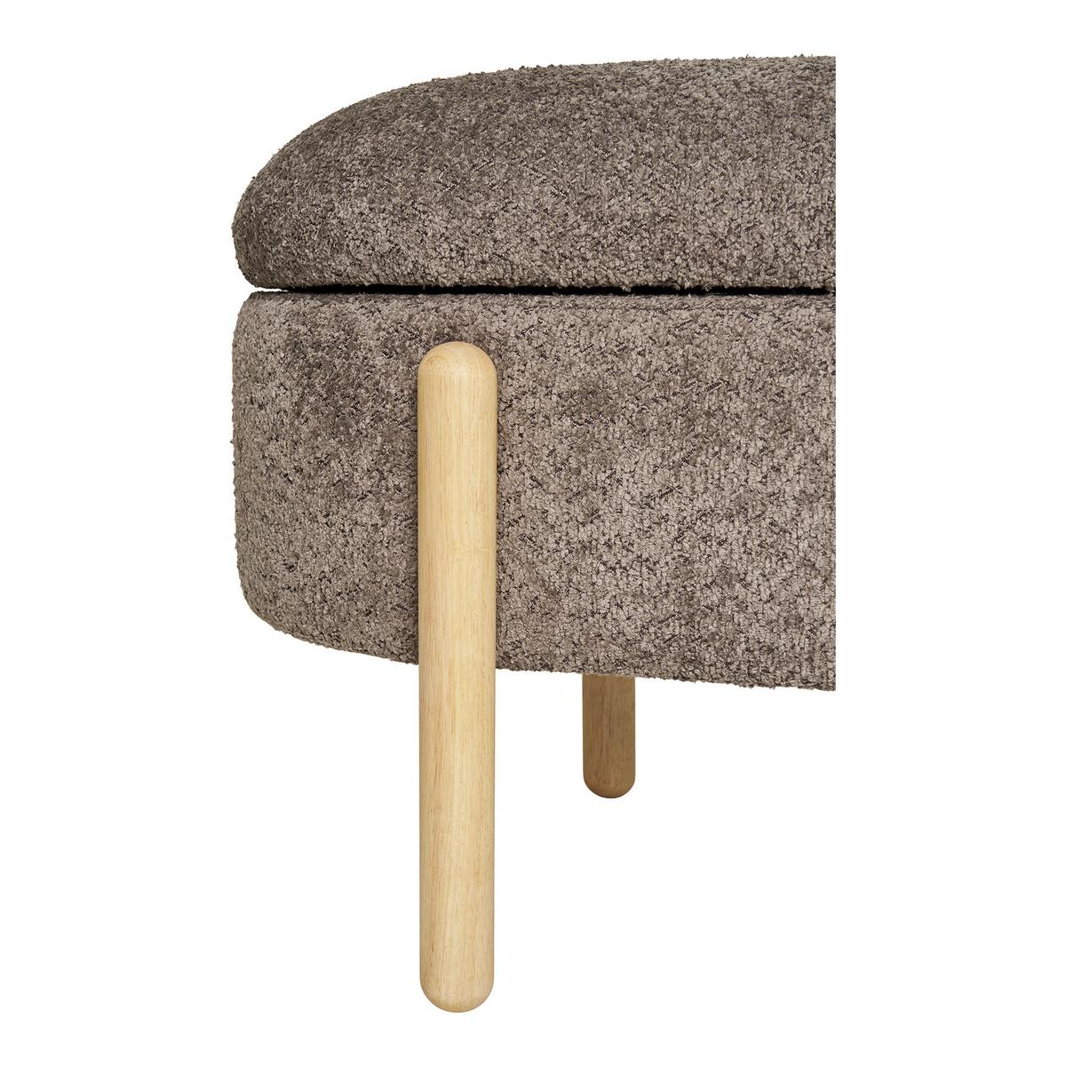 Truhenbank Branca Braun Bouclé - Braun/Naturfarben, Design, Holzwerkstoff/Textil (97/40/48cm) - MID.YOU