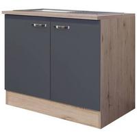 CORP INFERIOR DE BUCĂTĂRIE SHADOW   DSPU 100 ES - gri închis/stejar San Remo, Modern, material pe bază de lemn (100/85/60cm)
