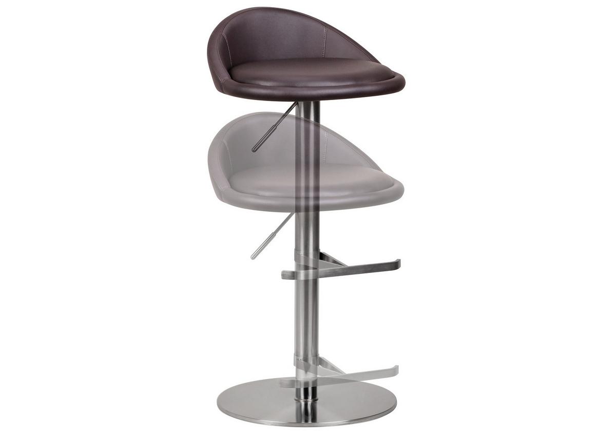 Barski Stol Wl1.602 - srebrne barve/rjava, Moderno, kovina/tekstil (43/54-79/43cm) - MID.YOU