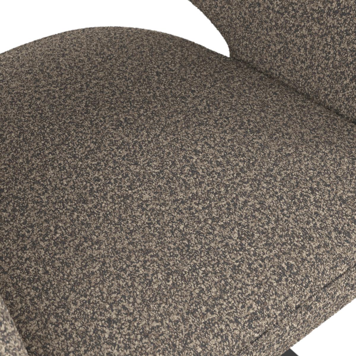 Armlehnstuhl Aria Schwarz/ Braun Bouclé Gepolstert - Schwarzbraun/Schwarz, MODERN, Holz/Textil (54cm) - Bessagi Home