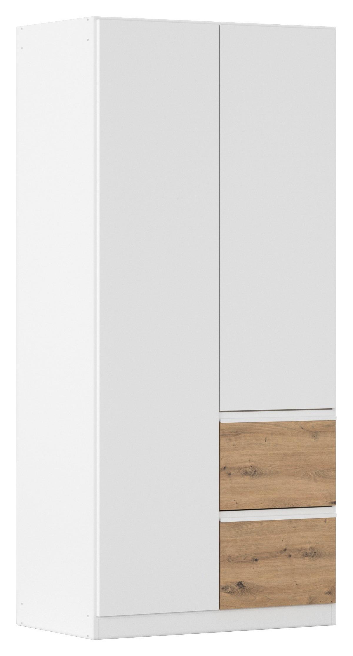 Drehtürenschrank COSTA ca.91x197x54cm Weiß - Weiß/Eiche Artisan, MODERN, Holzwerkstoff (91/197/54cm) - Rauch Möbel