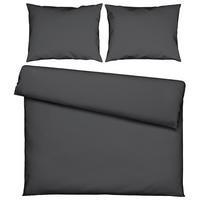Bettwäsche Stone Washed Uni XXL Anthrazit ca. 200x220cm - Anthrazit, MODERN, Textil (200/220cm) - Modern Living