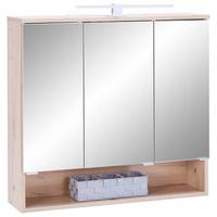 Element S Ogledalom Fresh - hrast Artisan/boje kroma, Konvencionalno, staklo/drvni materijal (80/75/20cm) - Modern Living