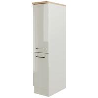 Apothekerschrank in Lichtgrau glänzend - Schwarz/Grau, MODERN, Holzwerkstoff/Metall (30/162/57cm) - FlexWell