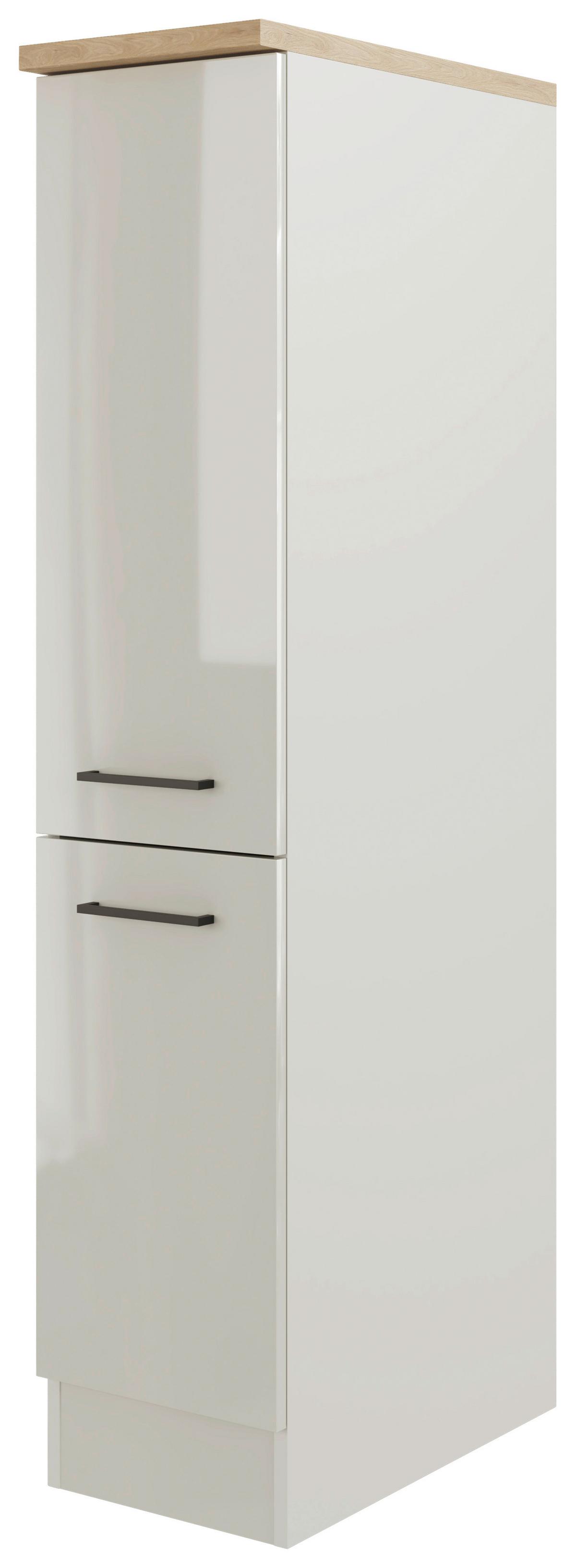 Apothekerschrank in Lichtgrau glänzend - Schwarz/Grau, MODERN, Holzwerkstoff/Metall (30/162/57cm) - FlexWell