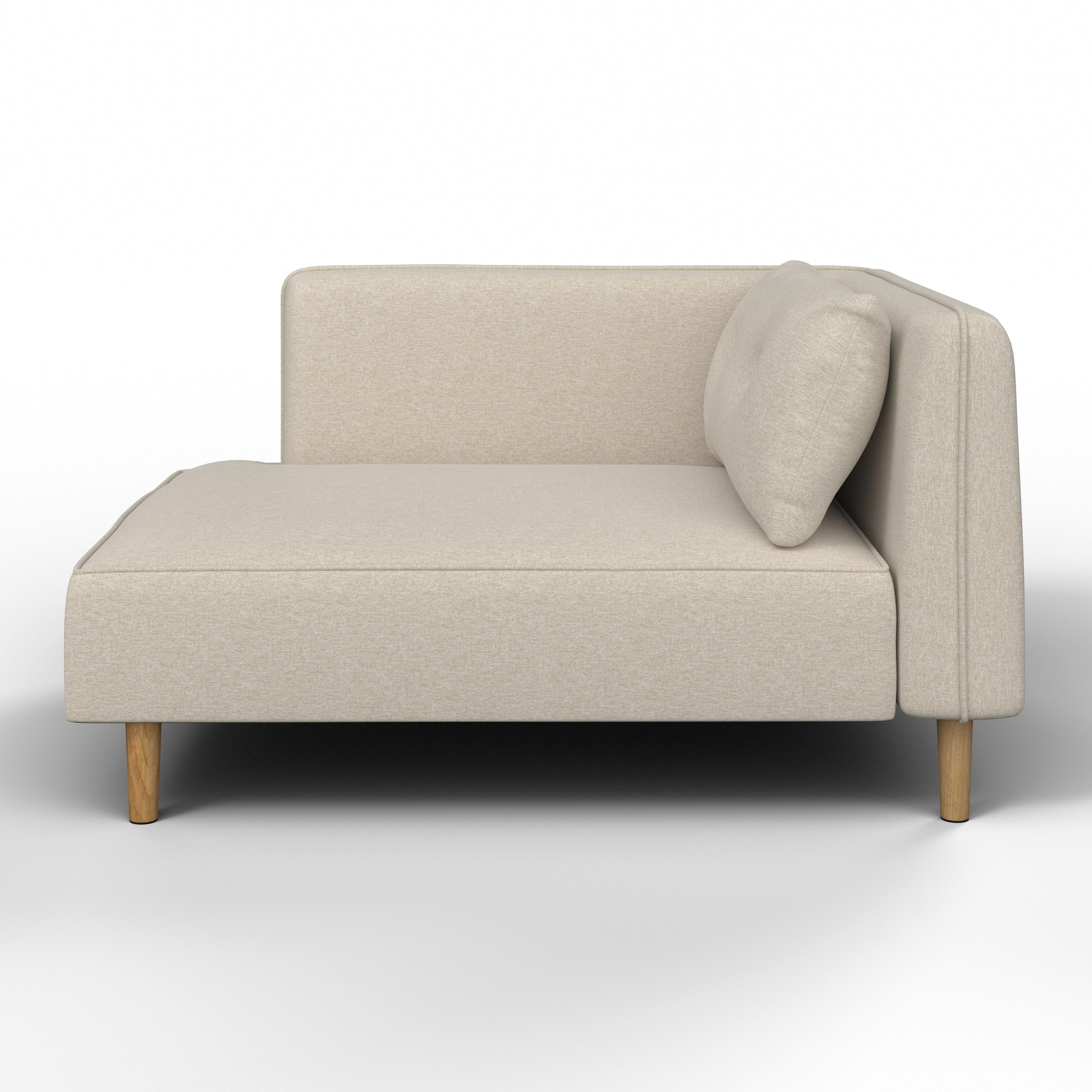 RECAMIERE FANNY - gråbrun/naturfärgad, Modern, trä/textil (154/55/73cm) - Bessagi Home