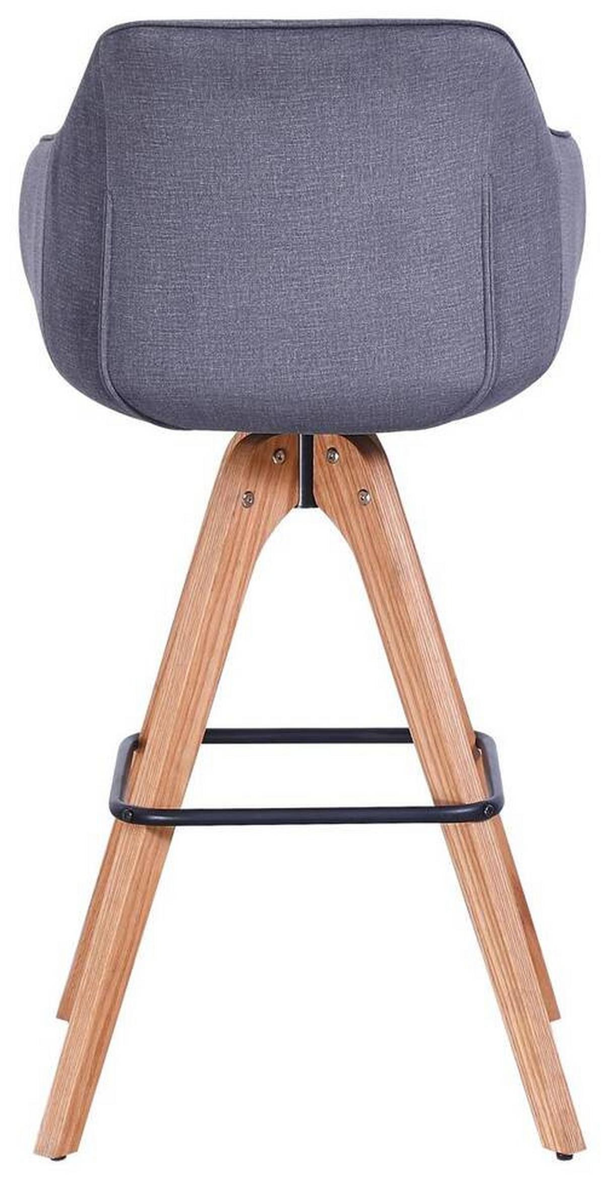 Barhocker in Grau/Eichefarben - Eichefarben/Grau, Design, Holz/Textil (56/100,5/56cm) - Zandiara
