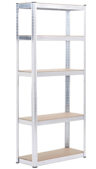 Regal Z Visoko Nosilnostjo Leo, Srebrna - srebrne barve, Trend, kovina/leseni material (75/175/30cm) - Homezone