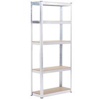 Regal Z Visoko Nosilnostjo Leo, Srebrna - srebrne barve, Trend, kovina/leseni material (75/175/30cm) - Homezone