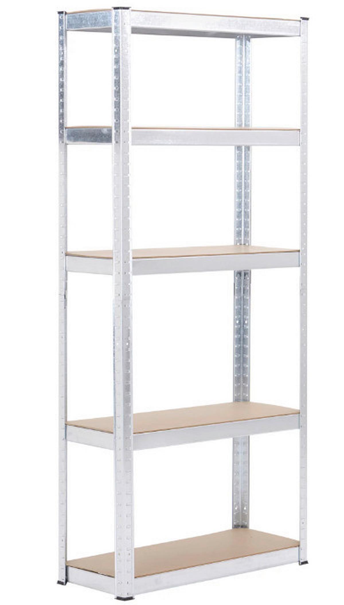 Regal Z Visoko Nosilnostjo Leo, Srebrna - srebrne barve, Trend, kovina/leseni material (75/175/30cm) - Homezone